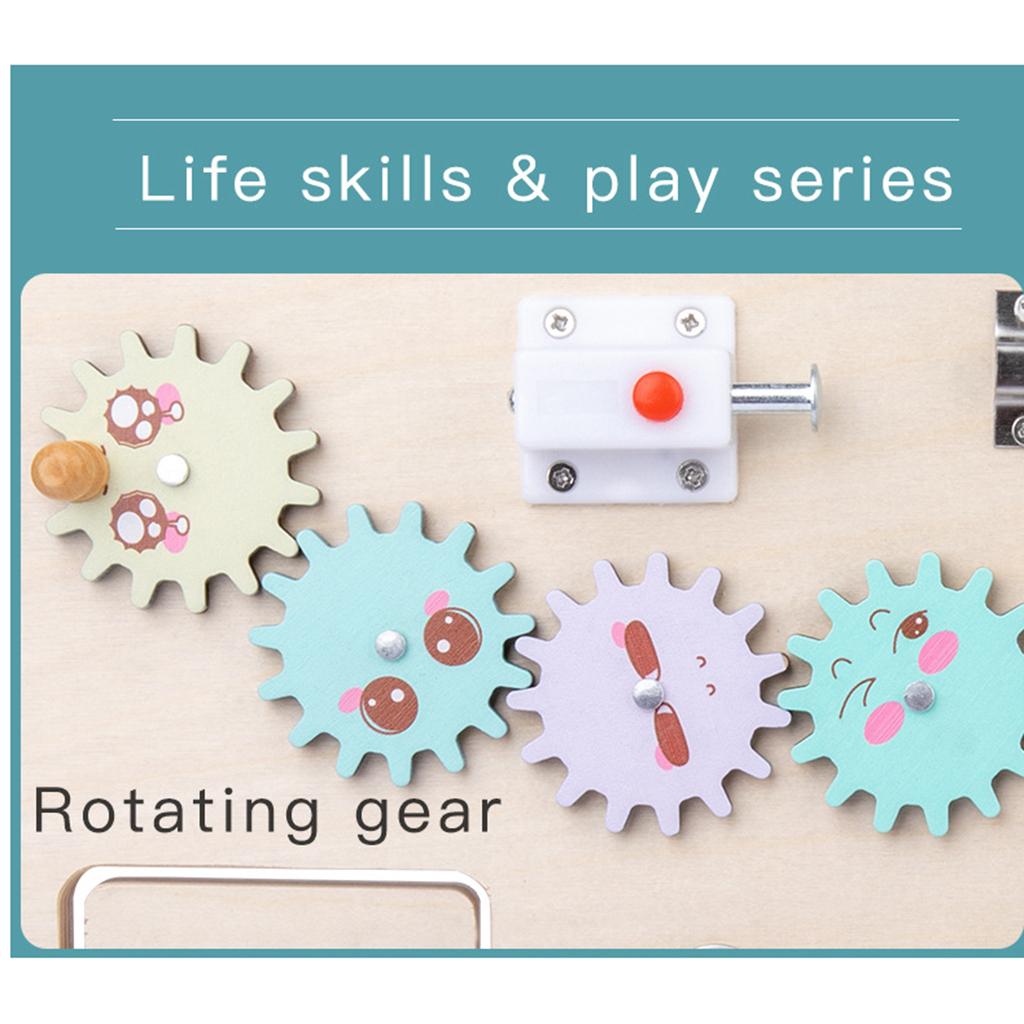 Montessori Wooden Busy Board Toddler - กระดานกิจกรรมสำหรับเด็กเล็ก ของเล่นไม้สำหรับเดินทาง สำหรับเด็กอายุ 4-6 ปี เสริมสร้างการเรียนรู้ด้วยประสาทสัมผัส