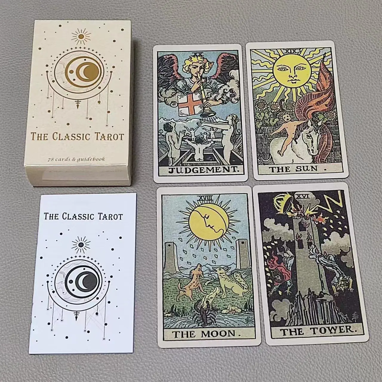 Tarot Cards Deck With Guidebook - ไพ่ทาโรต์78ใบแบบคลาสสิกขนาด10.3*6ซม. พร้อมคู่มือสำหรับผู้เริ่มต้น