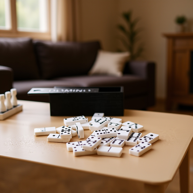 Board Games - ชุดอุปกรณ์ตกแต่งบ้านตุ๊กตาขนาด 1:12 ของเล่นเสริมพัฒนาการแบบจำลองโดมิโนขนาดเล็ก ของเล่นเสริมทักษะการเรียนรู้ เกมกระดานโดมิโน