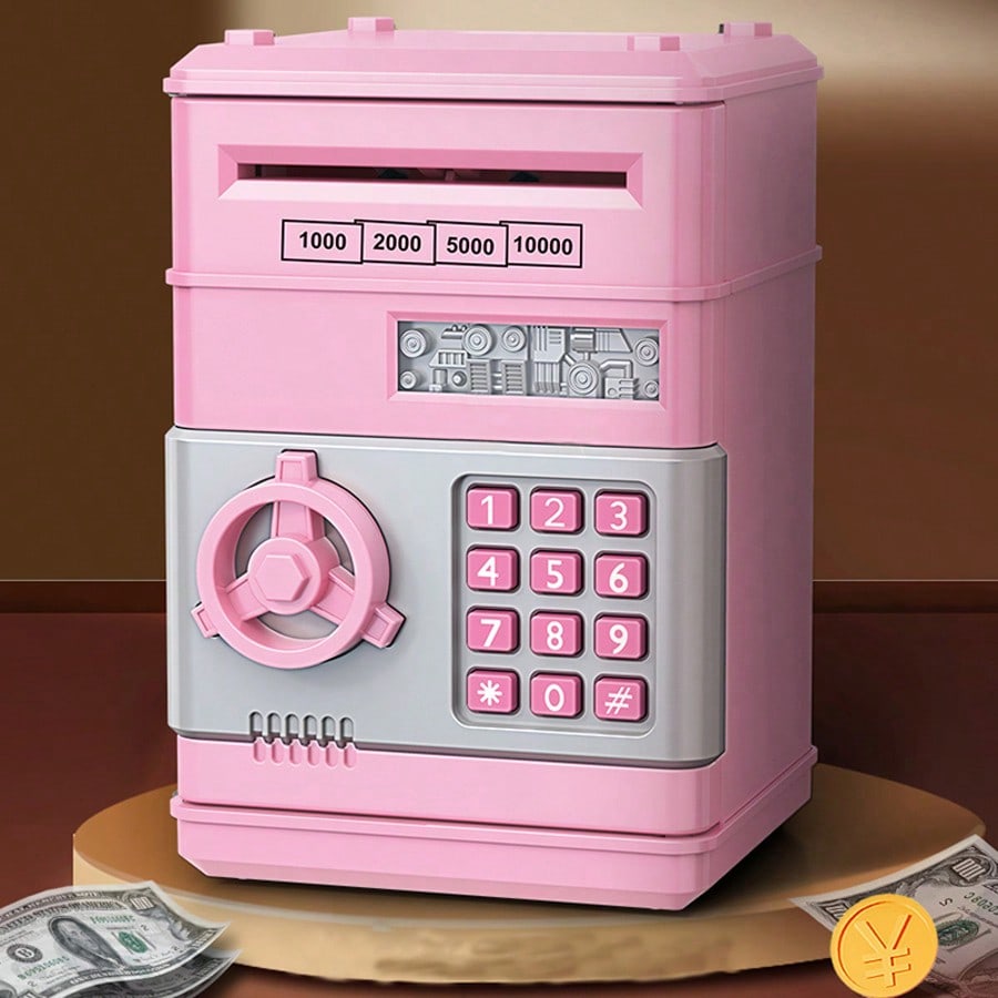 Educational Toys - กระปุกออมสิน ATM ขนาดเล็กสำหรับเด็ก กล่องออมเงินอิเล็กทรอนิกส์สำหรับเหรียญและเงินสด ของเล่นกระปุกออมสิน ATM