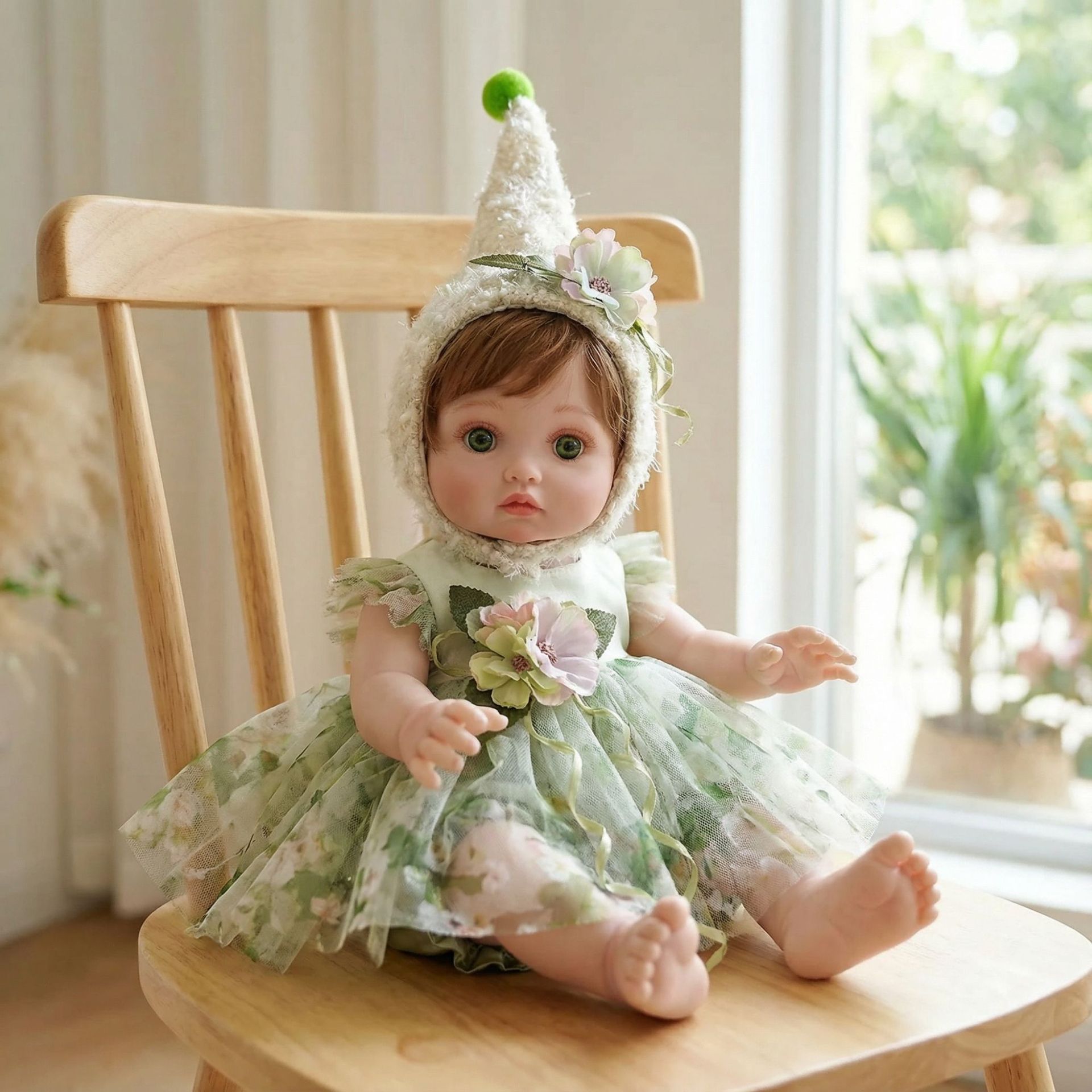 Reborn Baby Doll Silicone Realistic - ตุ๊กตาเด็กเกิดใหม่ขนาด 16 นิ้ว เหมือนจริง ทำจากซิลิโคนไวนิล ทาสีสำเร็จรูป