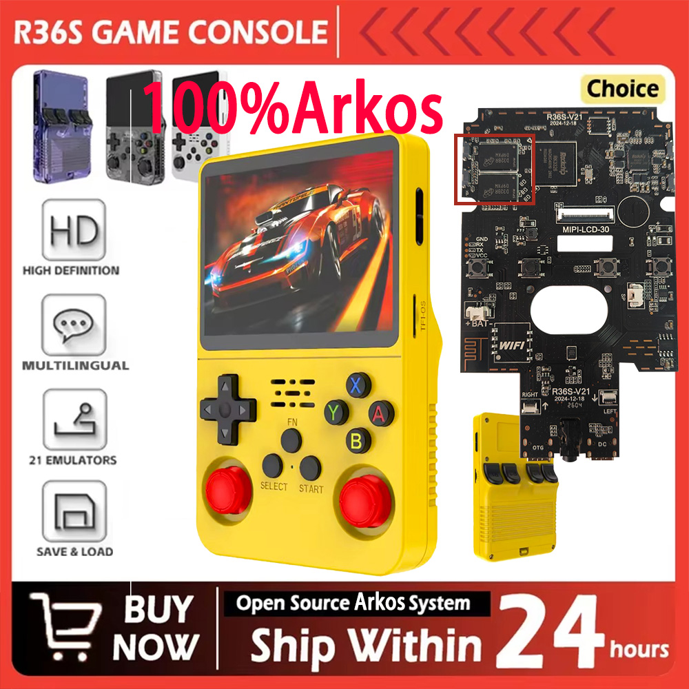 R36S ใหม่ 100% คอนโซลเกมย้อนยุ - Retro Handheld Game Console R36S บทวิจารณ์และราคา