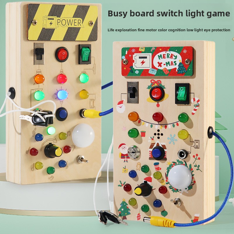 ของเล่นเสริมพัฒนาการแบบมอนเตสซ - Montessori Wooden Busy Board Toddler บทวิจารณ์และราคา