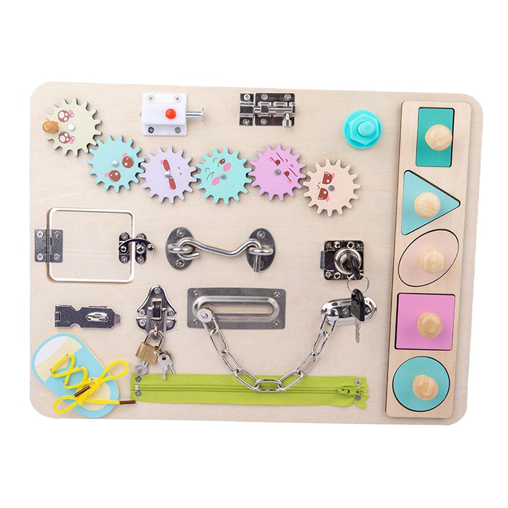 กระดานกิจกรรมสำหรับเด็กเล็ก ขอ - Montessori Wooden Busy Board Toddler บทวิจารณ์และราคา