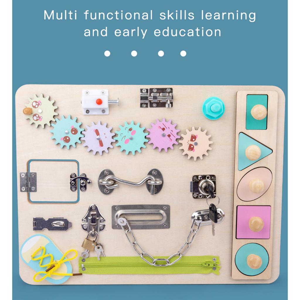 กระดานกิจกรรมสำหรับเด็กเล็ก ขอ - Montessori Wooden Busy Board Toddler บทวิจารณ์และราคา