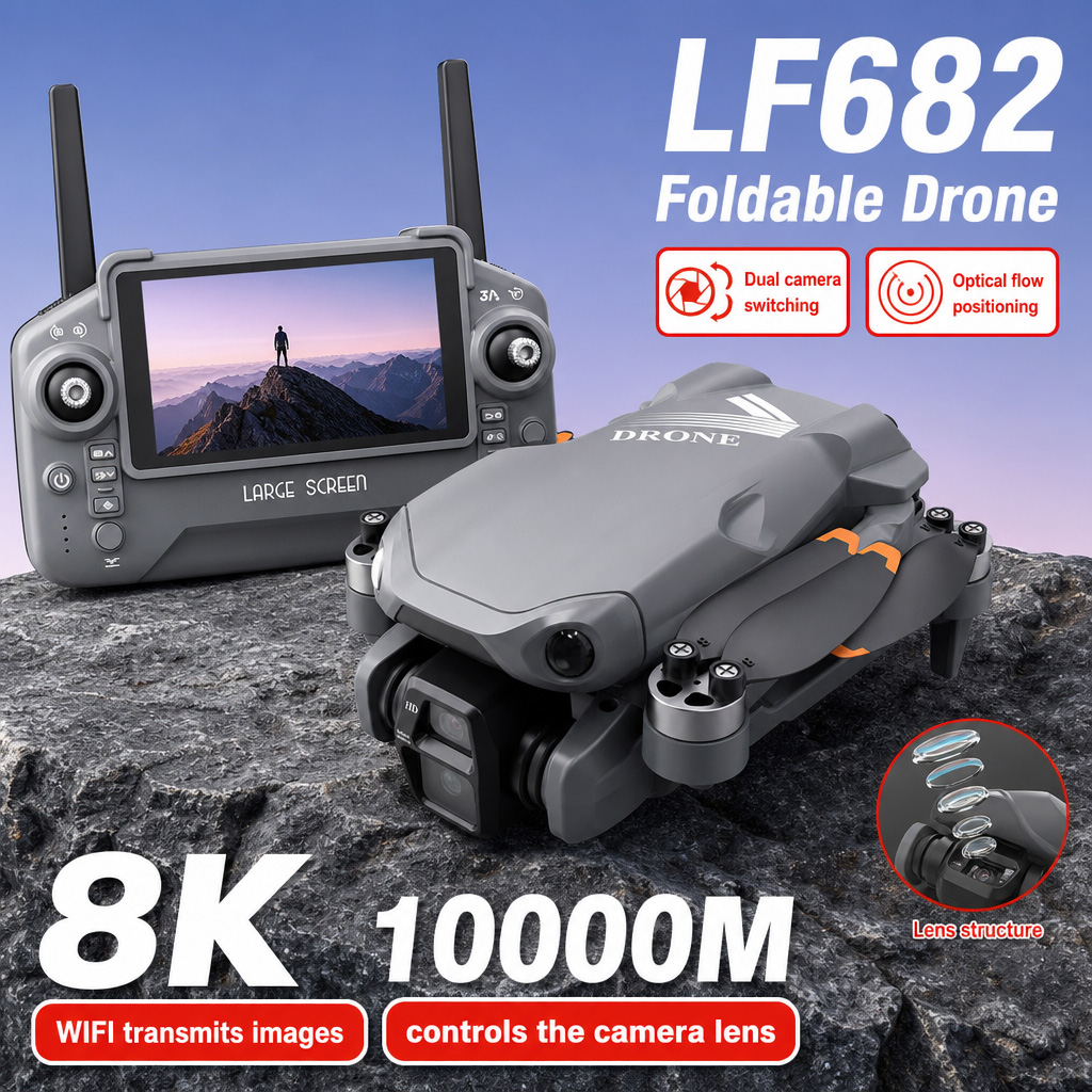 โดรนถ่ายภาพทางอากาศ LF682 8K H - Fpv Brushless Rc Drone 4K บทวิจารณ์และราคา
