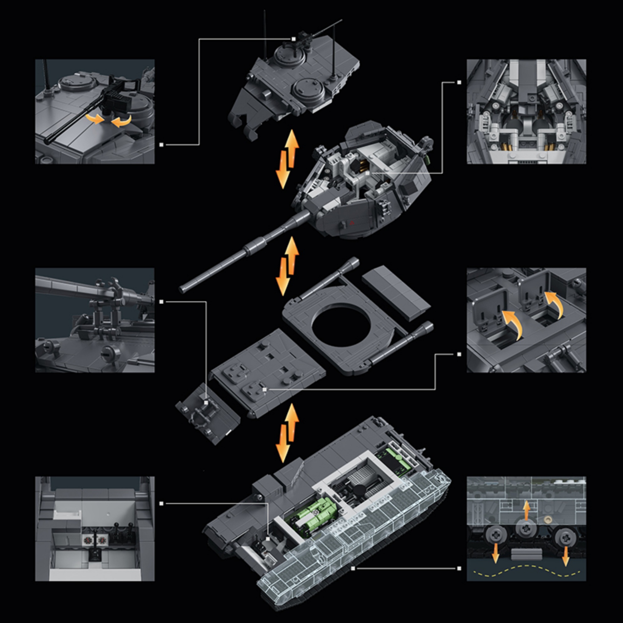2165 ชิ้น บล็อกตัวต่อรถถังปืนใ - Lego Compatible Military Tank บทวิจารณ์และราคา
