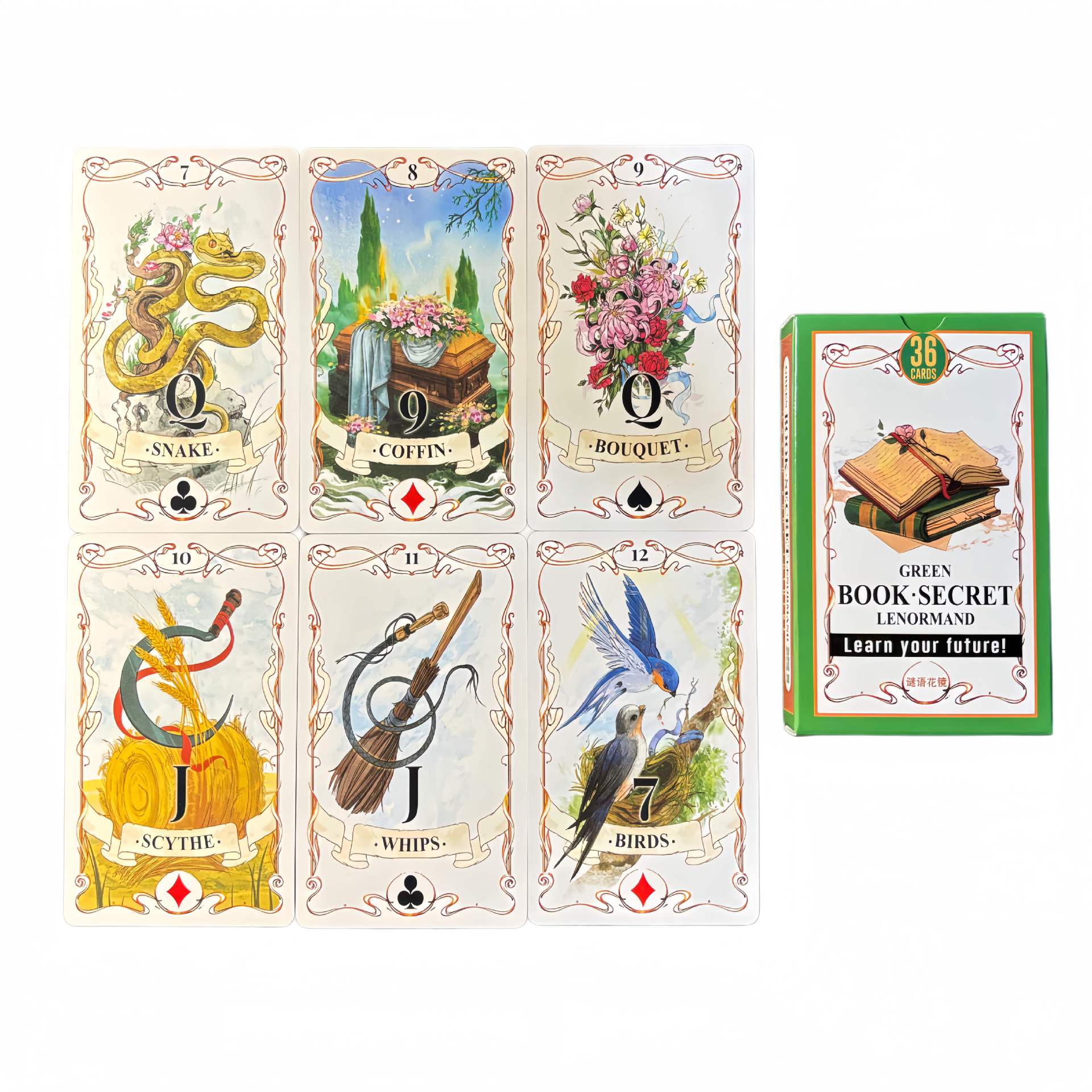 การ์ดพยากรณ์เลนอร์มานด์กรีนบุ๊ - Tarot Cards Deck With Guidebook บทวิจารณ์และราคา
